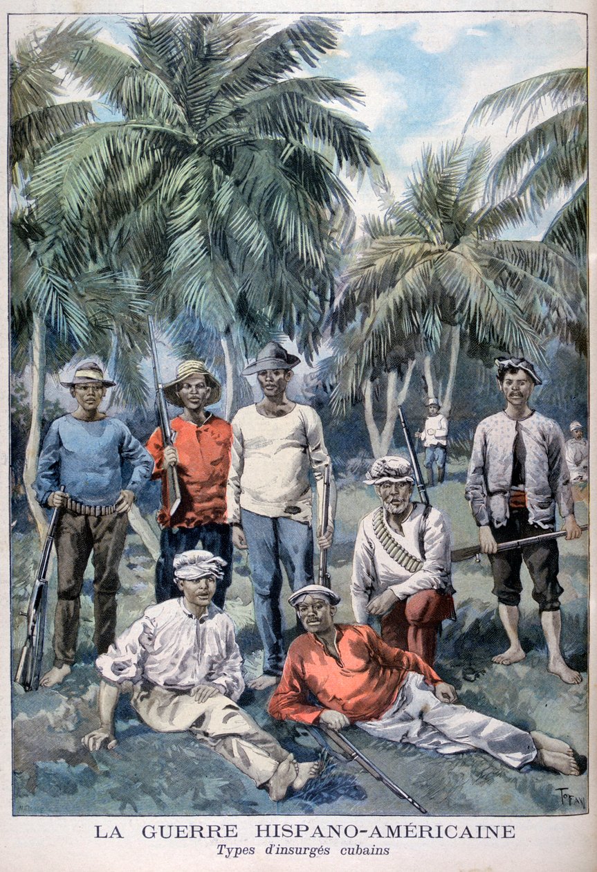 Upproriska kubaner under det spansk-amerikanska kriget, 1898 av Fortuné Méaulle
