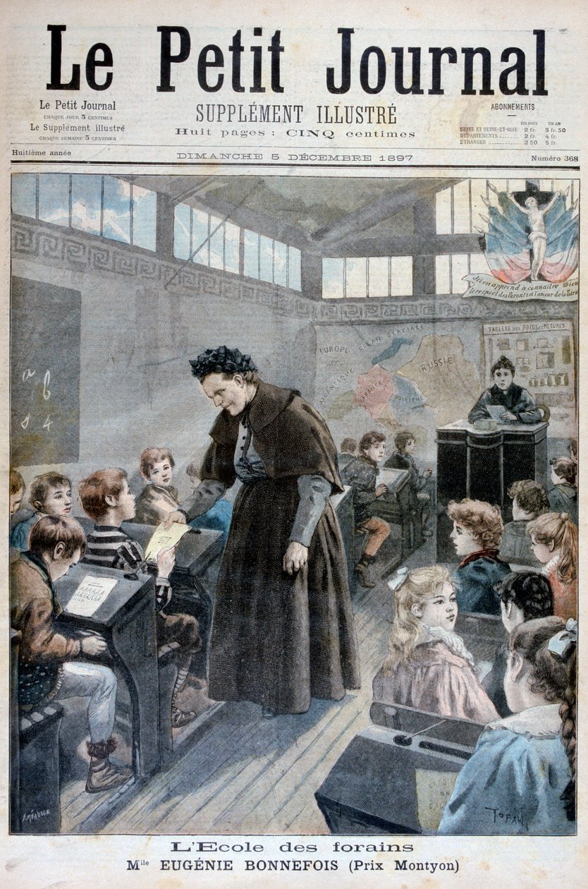 Mademoiselle Eugenie Bonnefois, grundare av en skola för barn till nöjesarbetare, 1897 av Fortuné Méaulle
