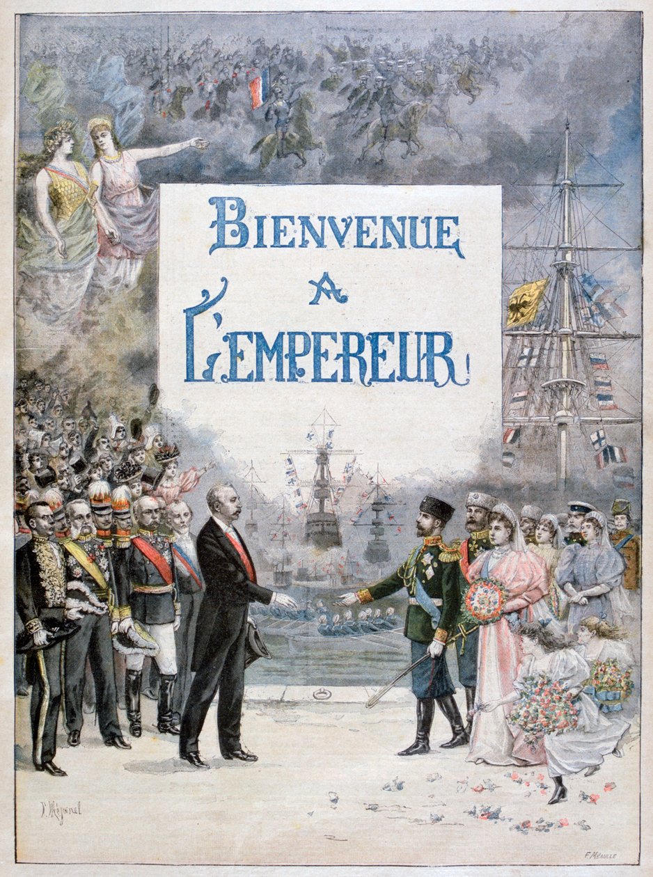 Nicholas II av Ryssland och Félix Faure, Frankrikes president, 1896 av Fortuné Méaulle