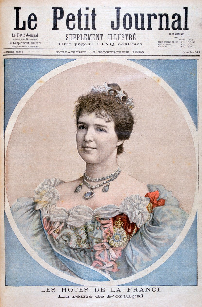 Porträtt av drottning Amelia av Portugal, 1896 av Fortuné Méaulle