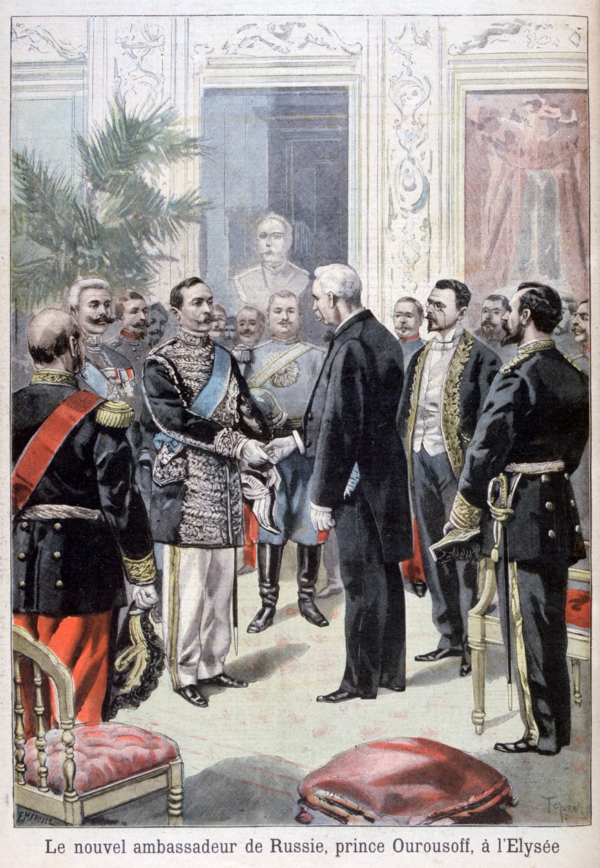 Prins Ourousoff, Rysslands ambassadör möte Félix Faure, 1898 av Fortuné Méaulle
