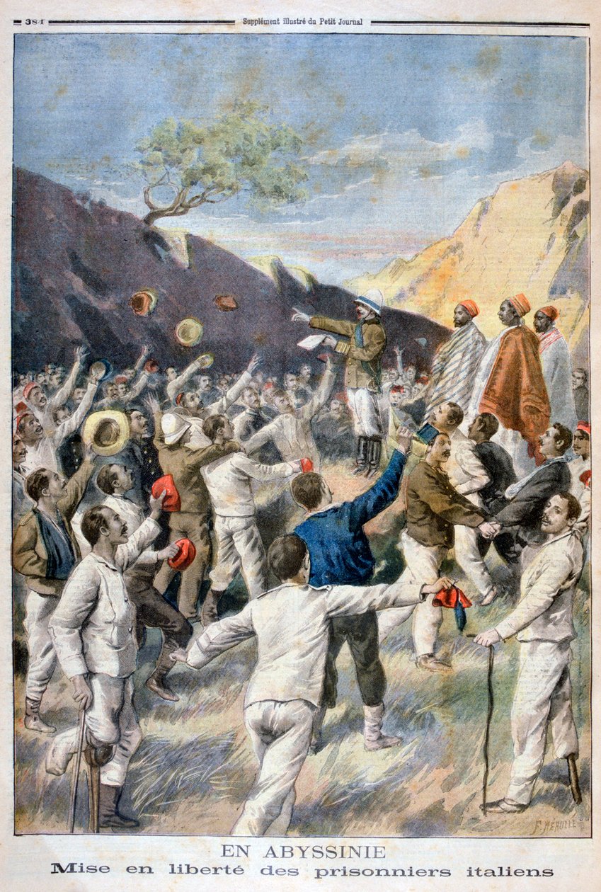 Befrielse från de italienska fångarna, Abessinien, 1896 av Fortuné Méaulle