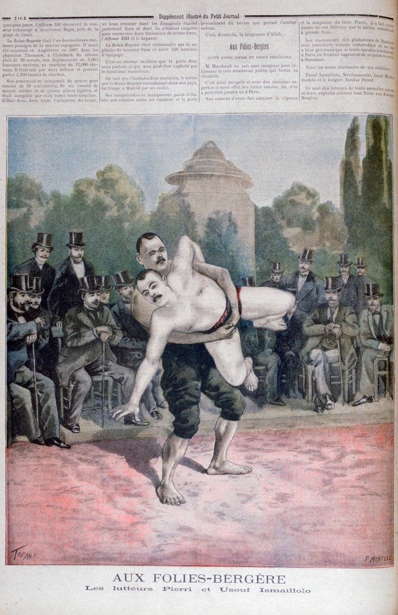 Bröderna Ismaillolo brottning, The Folies Bergère, 1895 av Fortuné Méaulle