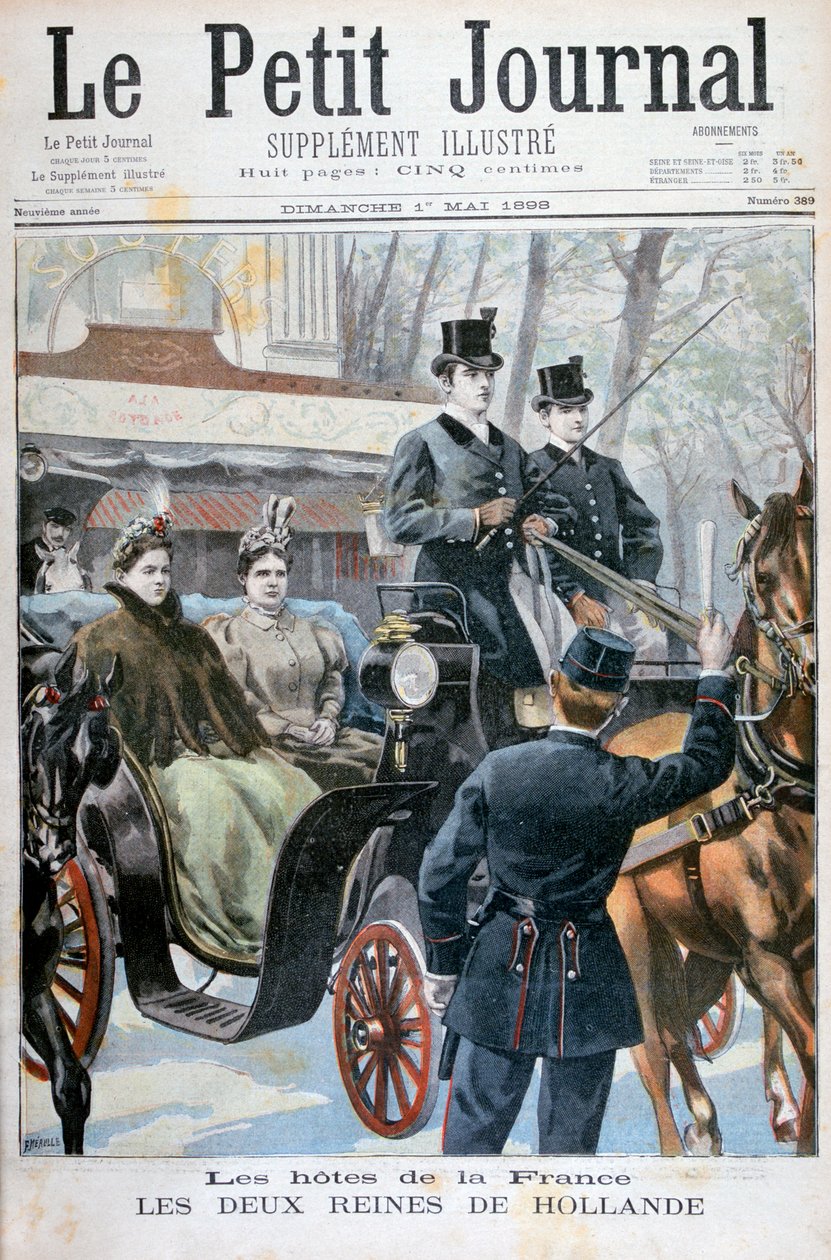 De två drottningarna av Holland besökte Paris, Frankrike, 1898 av Fortuné Méaulle