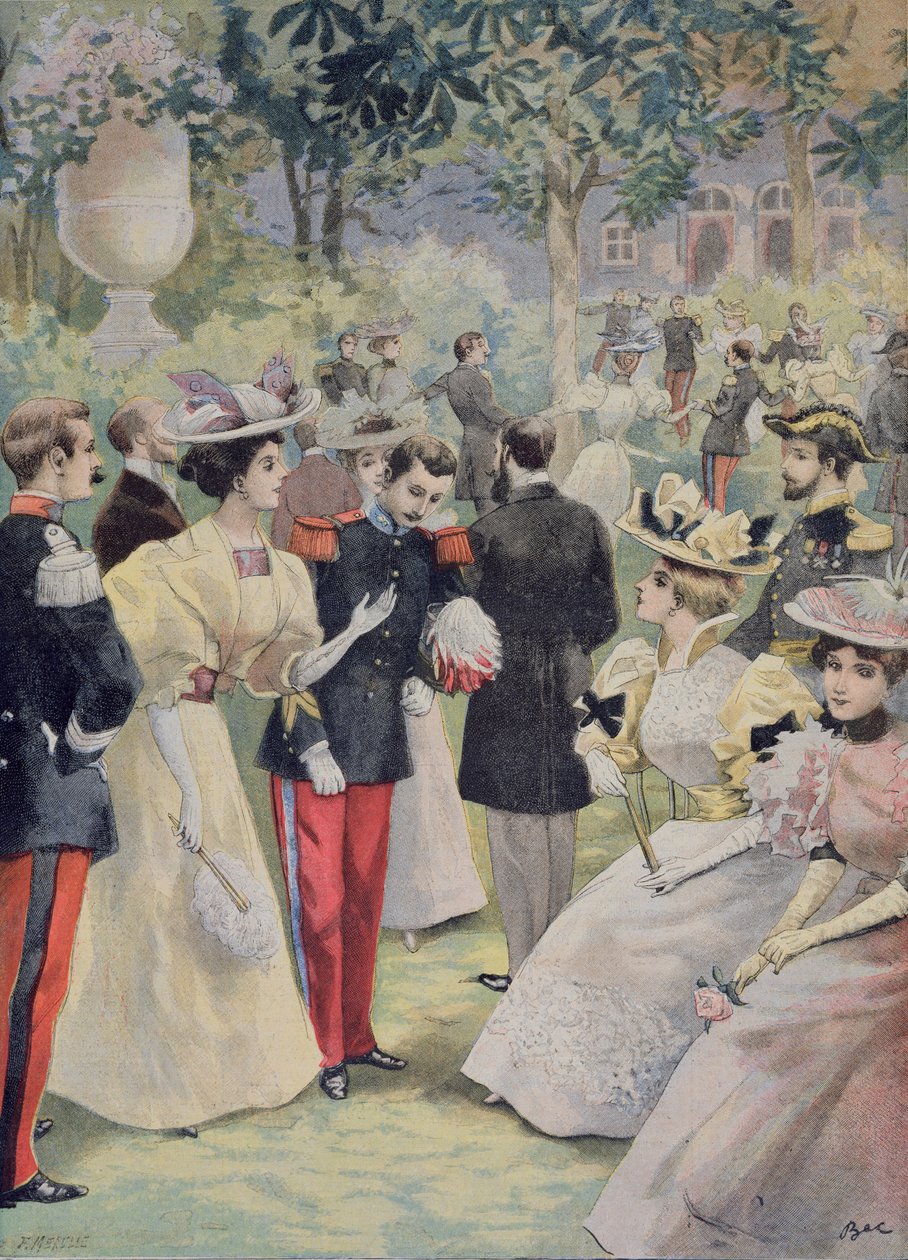 En trädgårdsfest på Elysee, illustration från 