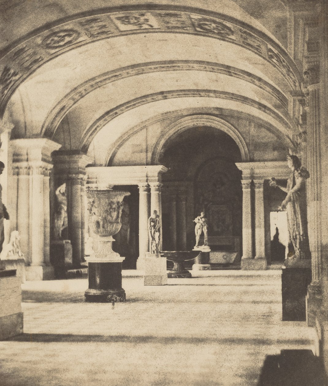 Karyatidernas salong, Louvren,ca. 1851 (foto) av Fortune Joseph Petiot-Groffier