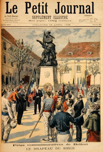 Åminnelse av belägringen av Belfort, illustration från Le Petit Journal, 19 april 1896 av Fortune Louis Meaulle