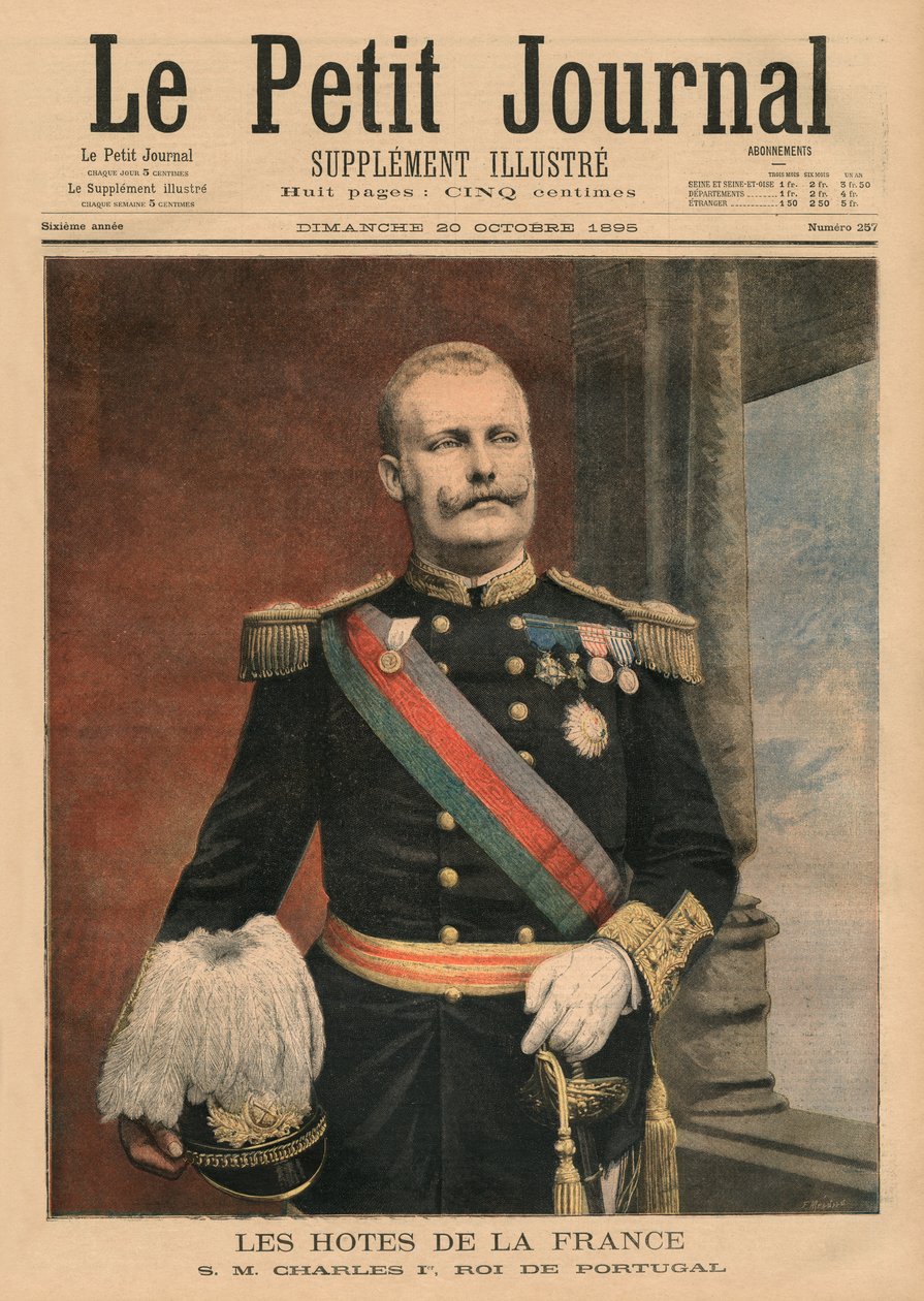 Franska värdar, Hans Majestät Carlos I, kung av Portugal, framsidans illustration från 