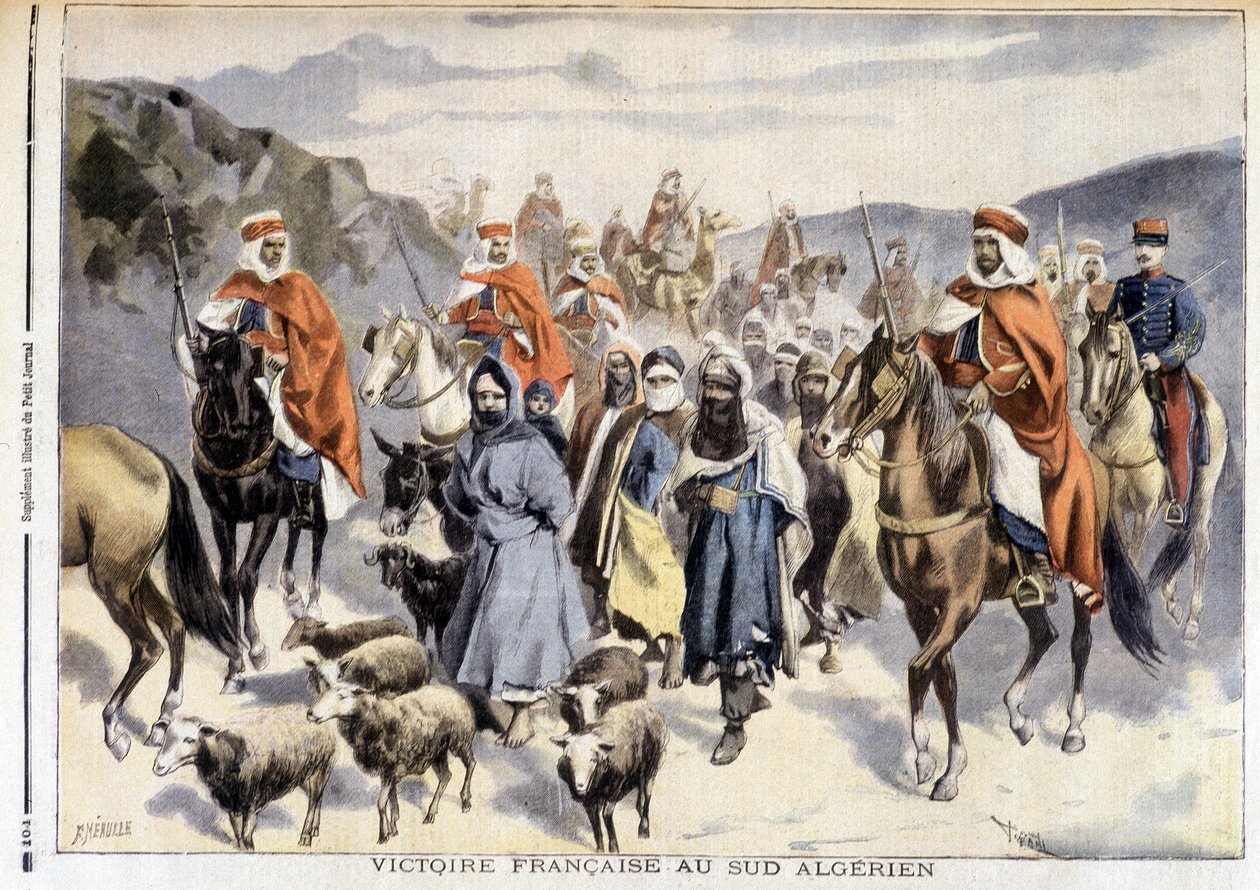 Fransk seger i södra Algeriet - i "" Le Petité Journal"" av 28/03/1897 av Fortune Louis Meaulle