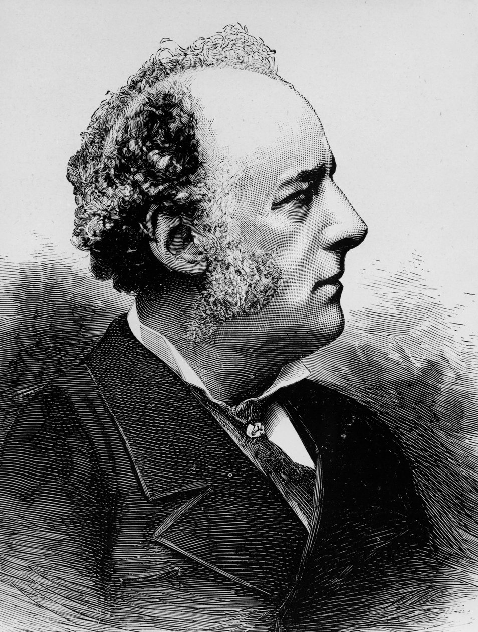 John Everett Millais (1829-1896) engelsk pre-rafaelitmålare, gravyr av Meaulle av Fortune Louis Meaulle