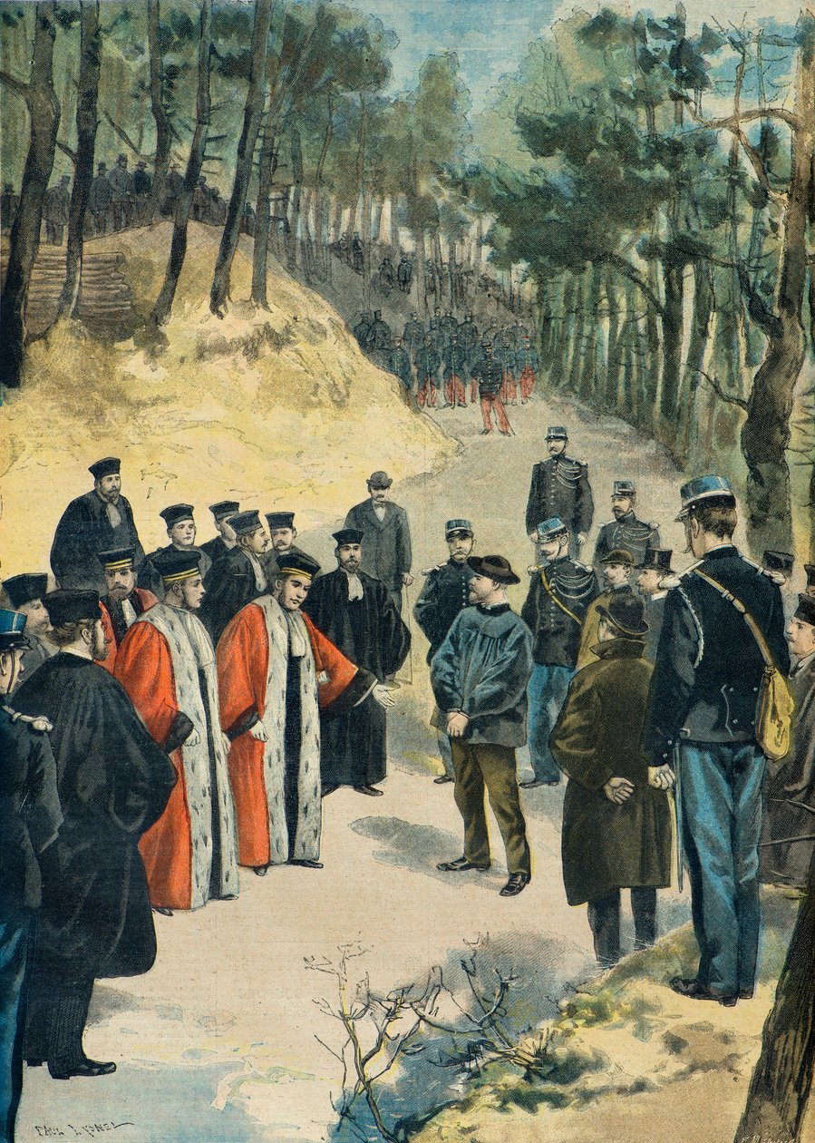 Rekonstruktion av mordet på apotekaren i Limours 1897 (gravyr) av Fortune Louis Meaulle