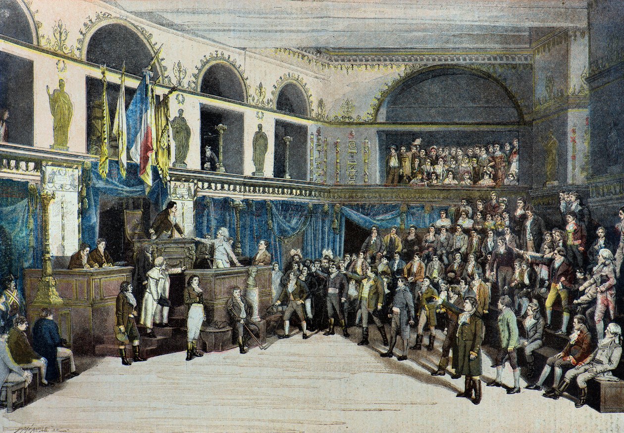 Thermidor , robespierres fall, teatern de la porte saint martin av Fortune Louis Meaulle