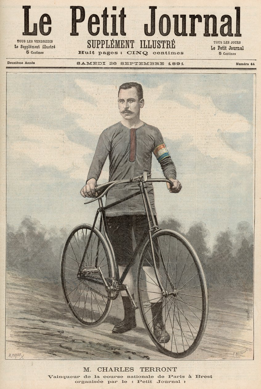 Charles Terront (1857-1932) från "Le Petit Journal", 26 september 1891 av Fortune Louis Meaulle and Henri Meyer