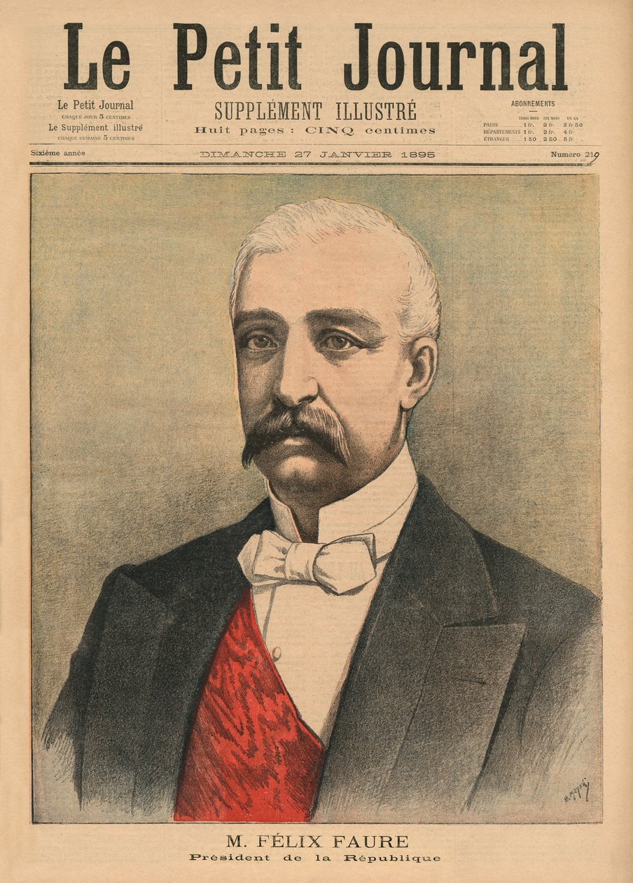Felix Faure, Frankrikes president, framsidans illustration från 