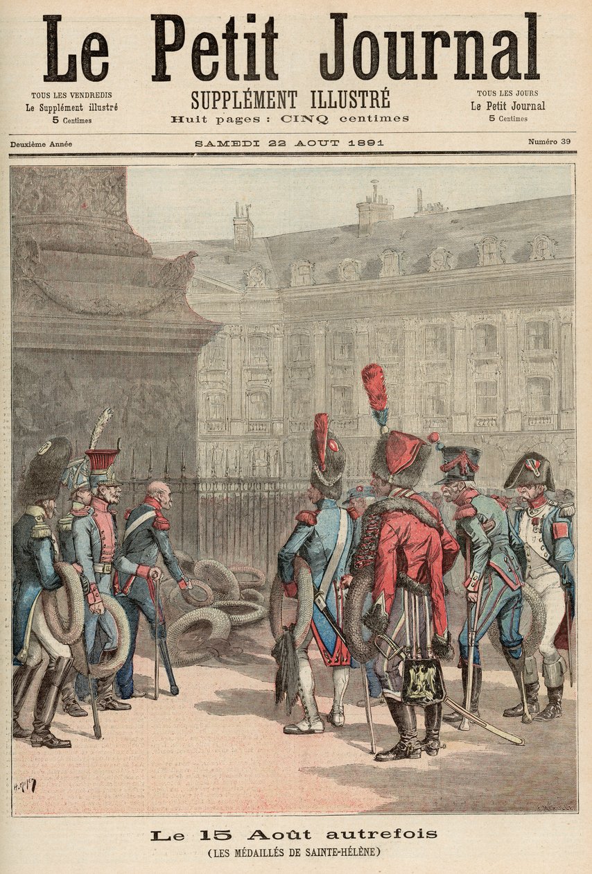 Den 15 augusti i gamla tider: Helena-medaljerna, från "Le Petit Journal", 22 augusti 1891. av Fortune Louis Meaulle and Henri Meyer