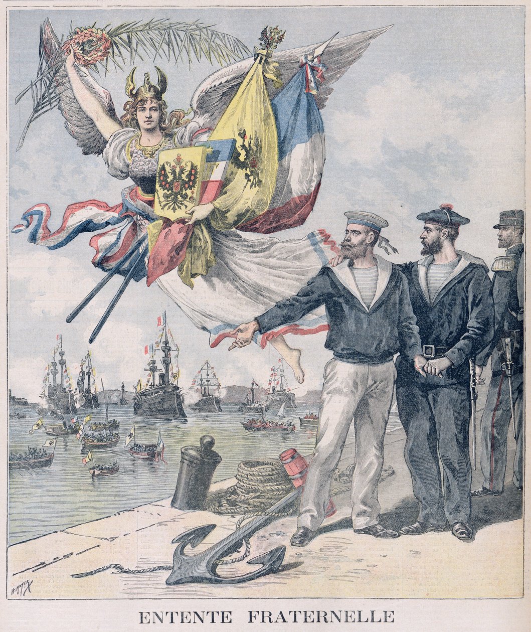 Den fransk-ryska ententen, illustration från "Le Petit Journal", 30 september 1893 av Fortune Louis Meaulle and Henri Meyer