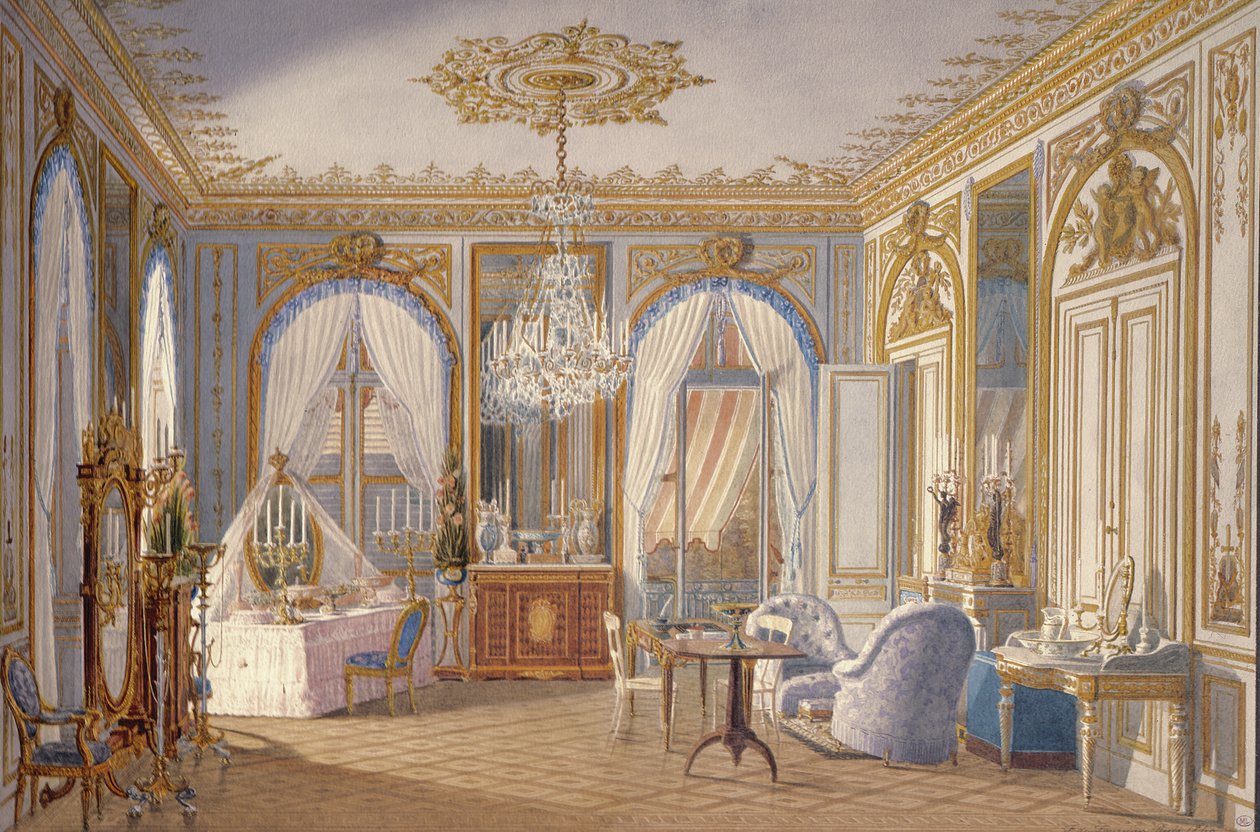 Kejsarinnan Eugenies omklädningsrum i Saint-Cloud, 1860 (wc på papper) av Fortune de Fournier