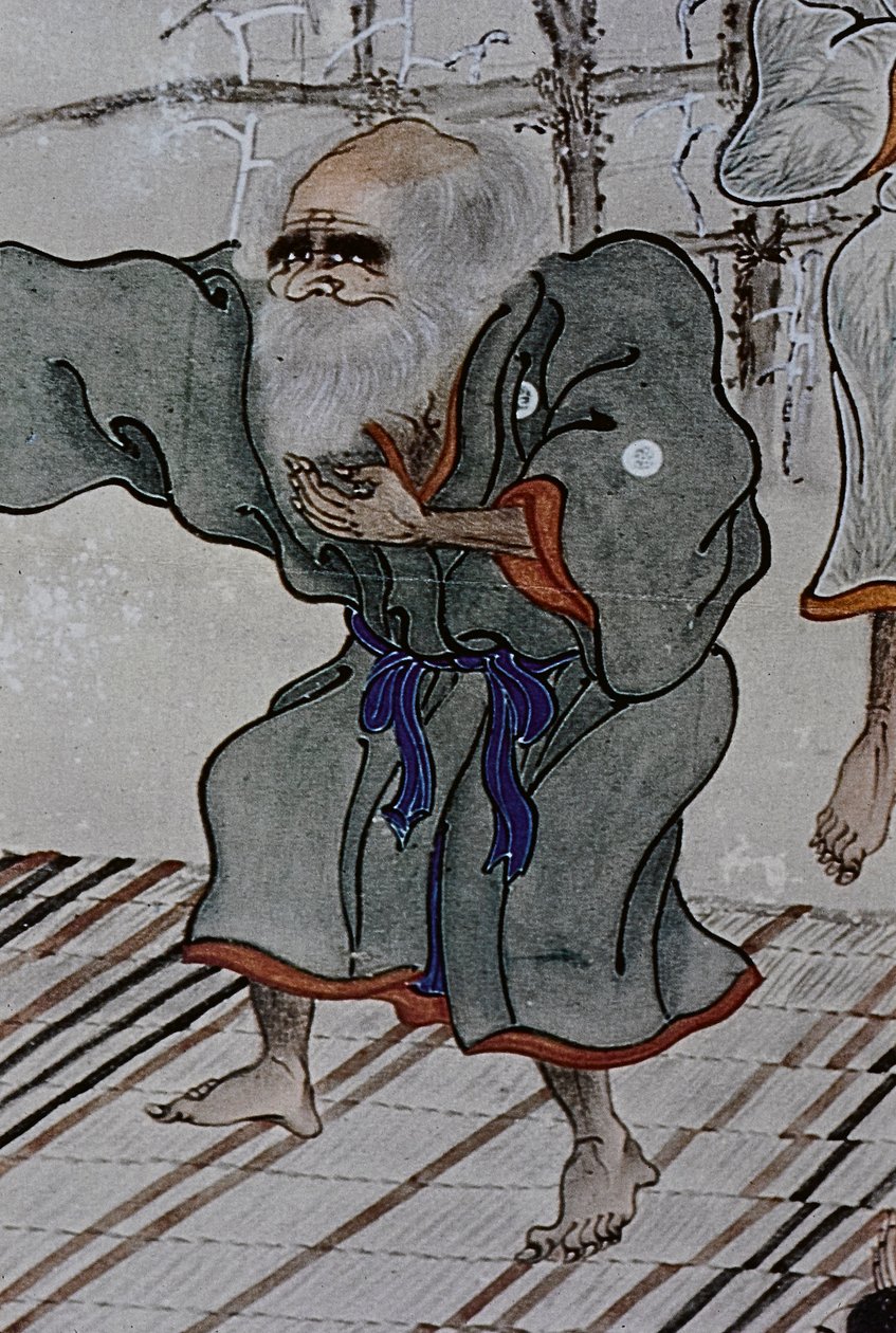 De stora ledarna för artonhundratalets Ainu: Itokoi och Shinichi från Akkeshi, Chosama från Uraashibetsu och Shonko från Noshappu, särskilt, illustration av Fosco Maraini