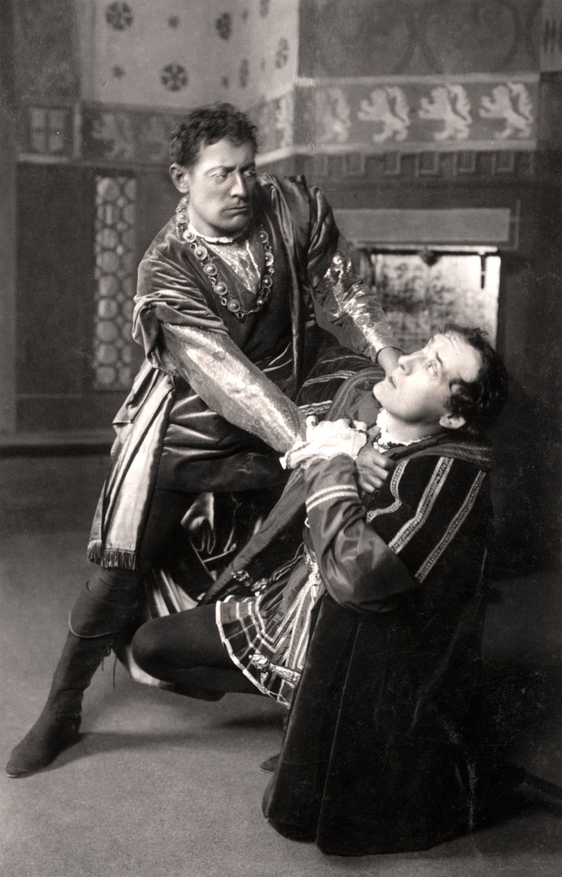 Lewis Waller 1860-1915 och Harry Brodribb Irving 1870-1919, engelska skådespelare, 1906. av Foulsham and Banfield