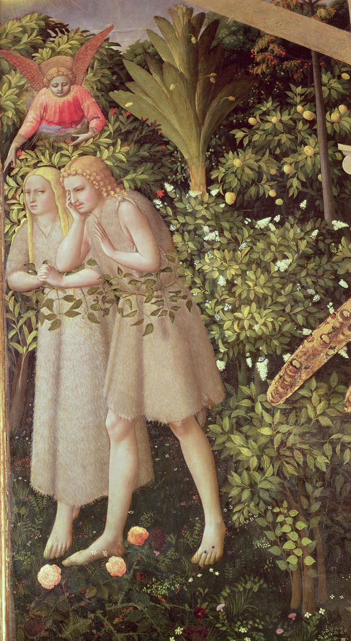 Adam och Eva fördrivna från paradiset, detalj från bebådelsen, c.1430-32 av Fra Angelico