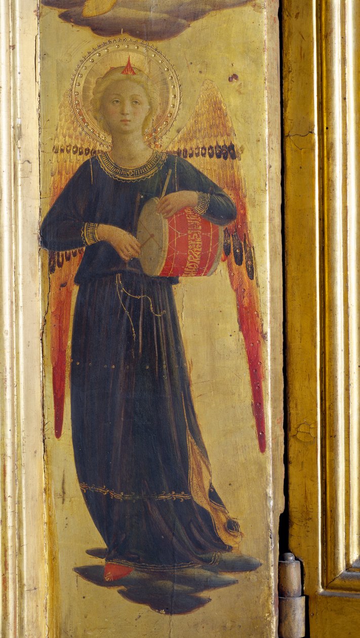 Ängel som slår en trumma, detalj från Linaivoli-triptyken, 1433 (tempera på panel) av Fra Angelico