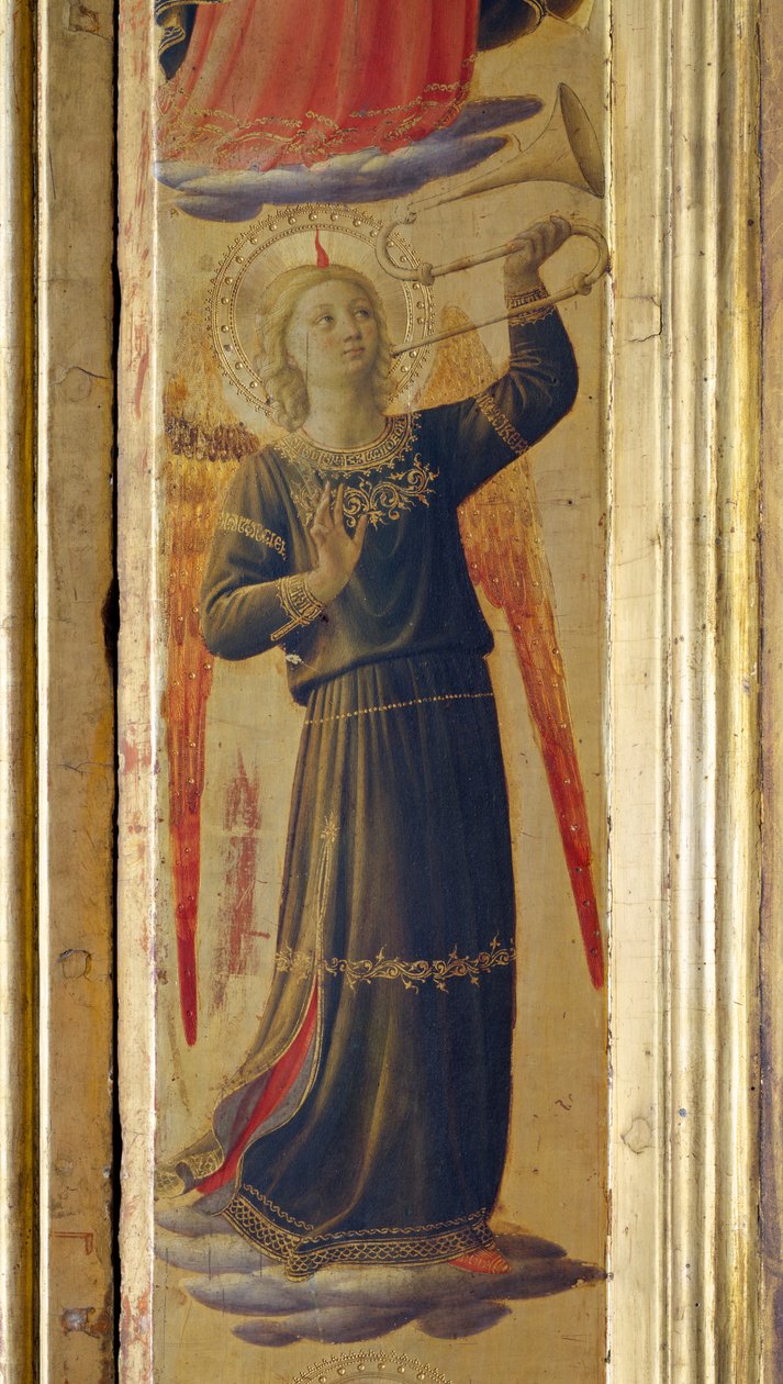 Ängel som håller en trumpet, detalj från Linaivoli-triptyken, 1433 (tempera på panel) av Fra Angelico