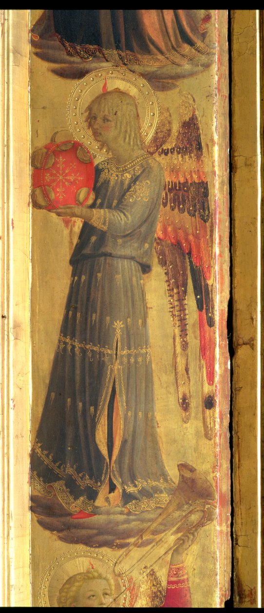Ängel som spelar en tamburin, detalj från Linaivoli-triptyken, 1433 (tempera på panel) av Fra Angelico