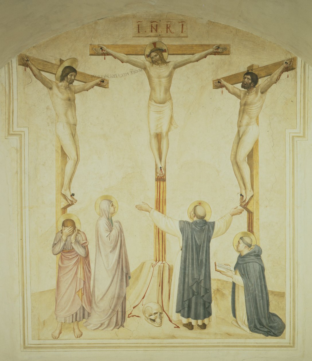 Kristus på korset mellan de två tjuvarna, c.1438-45 av Fra Angelico