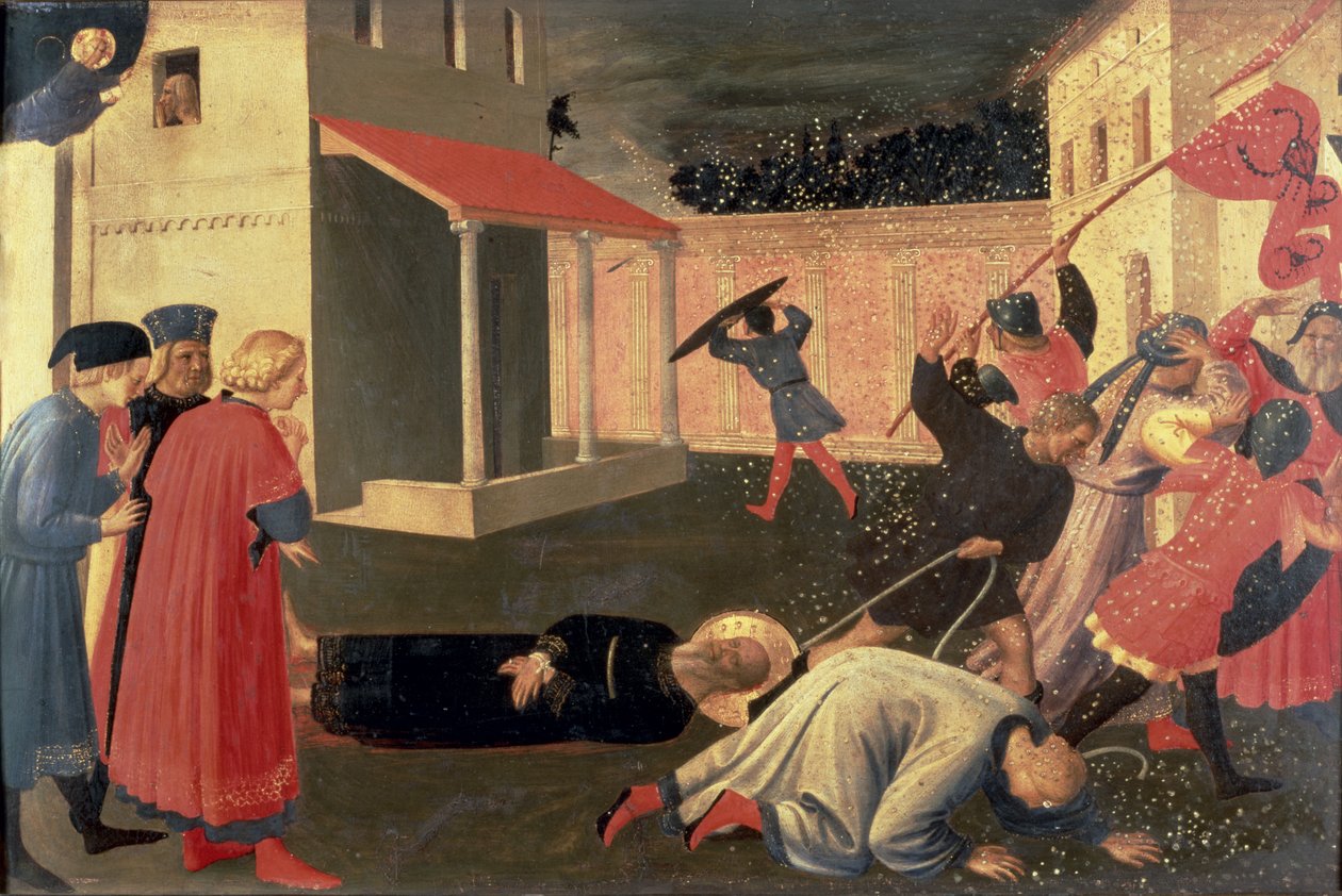 Detalj från Linaiuoli-triptyken, predella som visar Markus martyrskap, 1433 (tempera på panel) av Fra Angelico