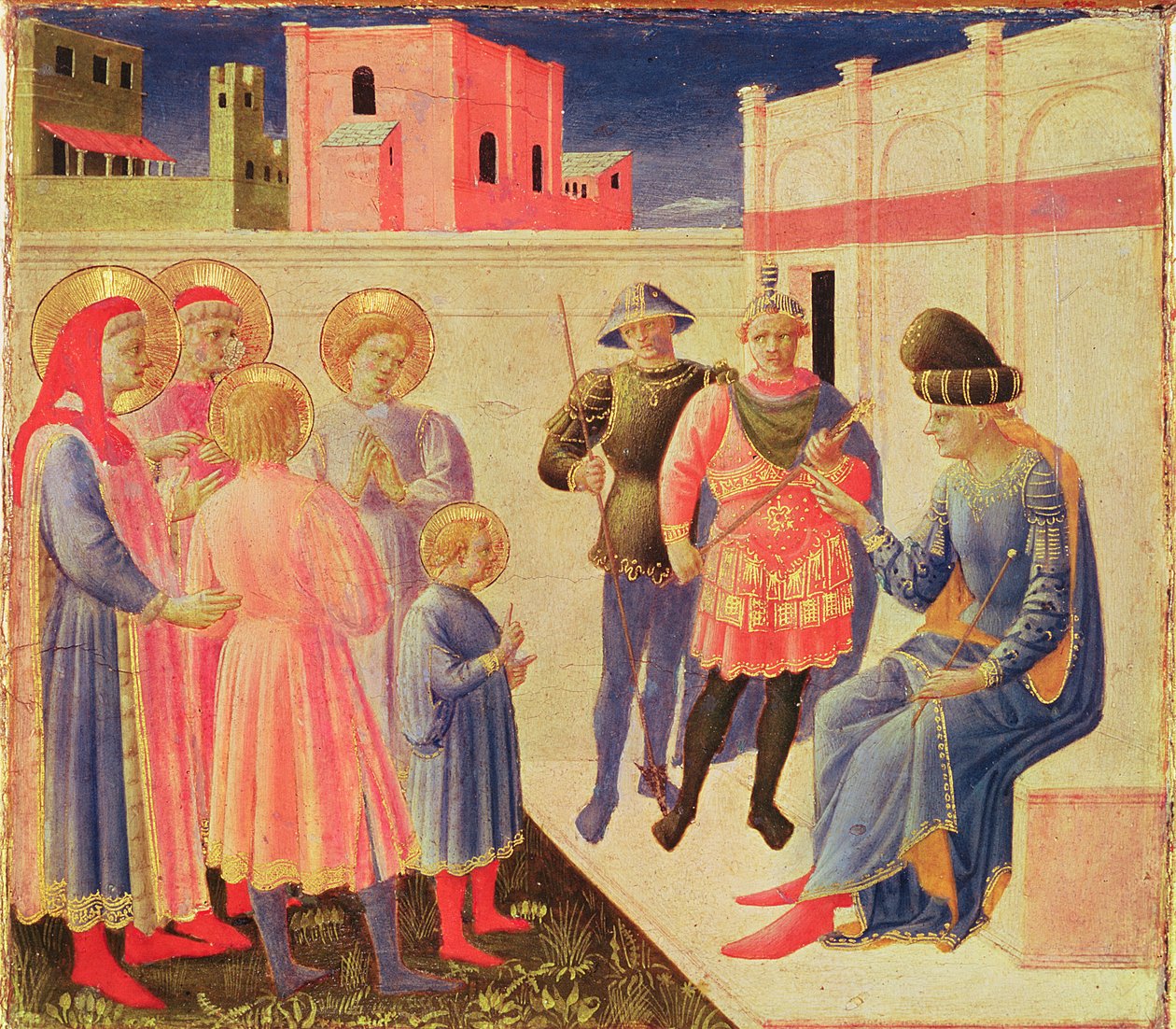 SS. Cosmas and Damian Before Diocletianus, predella från Annalena altartavla, 1434 (tempera på panel) av Fra Angelico