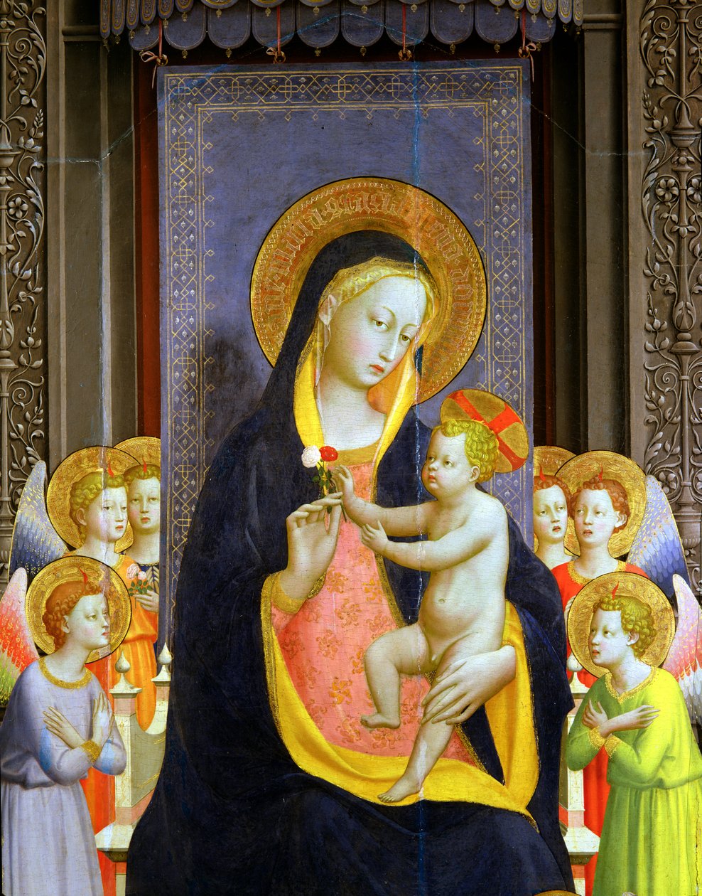 San Domenico altartavla, c.1422 tempera & bladguld på paneldetalj av 43192 av Fra Angelico