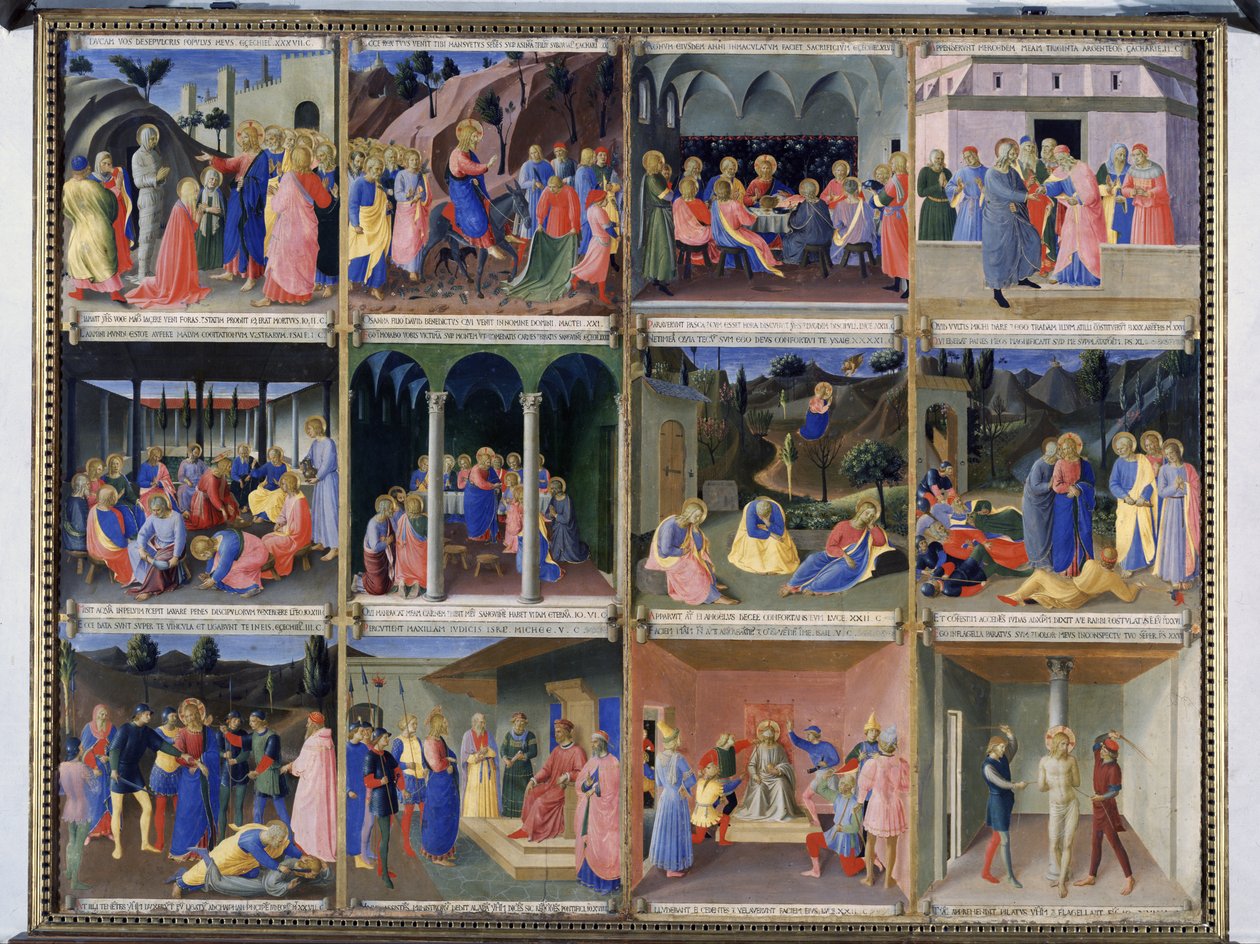 Scener från Kristi liv, panel tre från Silver Treasury of Santissima Annunziata, c.1450-53 (tempera på panel) av Fra Angelico