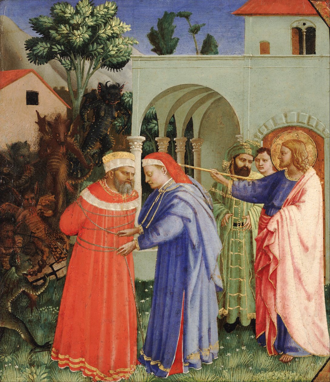 Aposteln Saint James the Greater Freeing the Magician Hermogenes av Fra Angelico