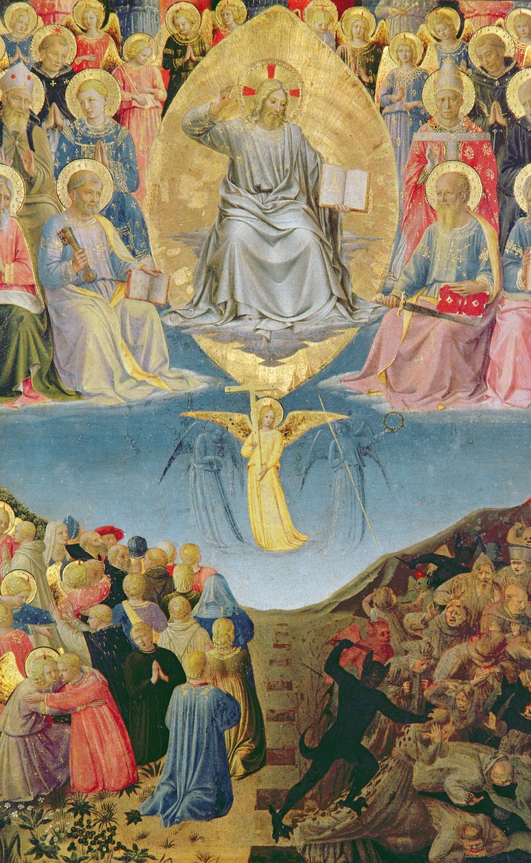 The Last Judgement, central panel från en triptyk (tempera på panel) av Fra Angelico