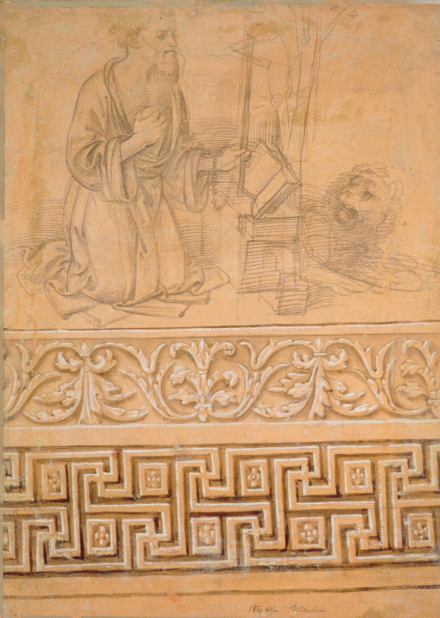 St. Hieronymus i bot, med ett lejon av Fra Filippo Lippi