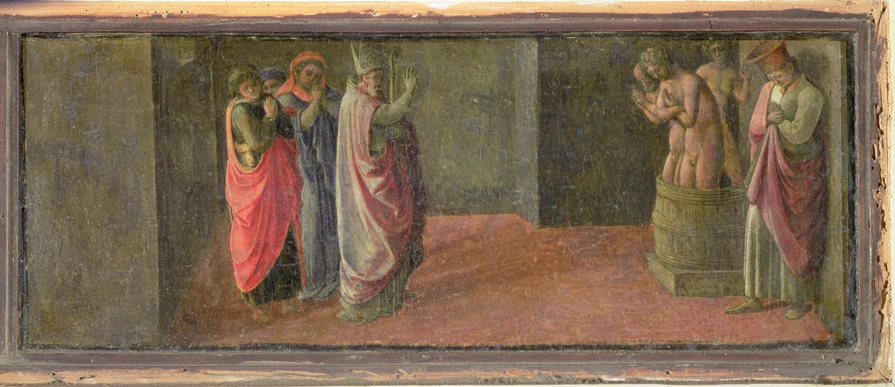 St. Nicholas återuppväcker tre mördade ungdomar, (i Martelli-kapellet) (panel) av Fra Filippo Lippi