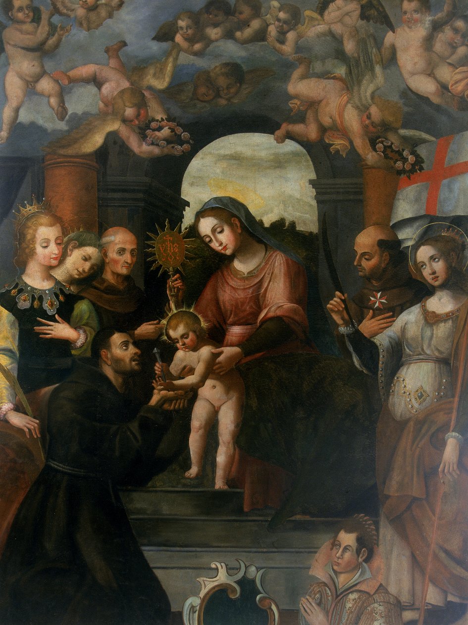 Saint Francis modtager Stigmatasweden av Fra Giacomo da San Vito