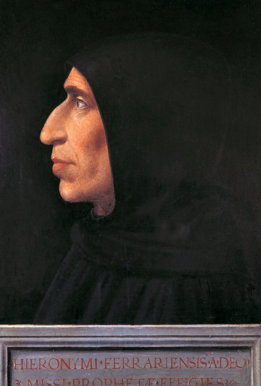 Porträtt av Girolamo Savonarola (Ferrara av Fra (1472 1517) Bartolomeo
