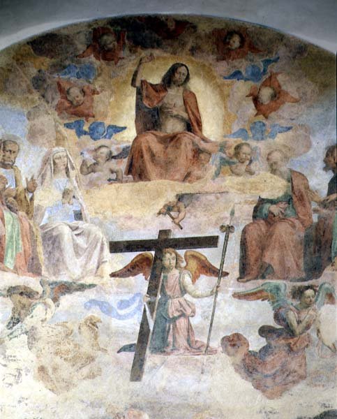 Den sista domen, detalj som visar Kristus i majestät av Fra Bartolomeo
