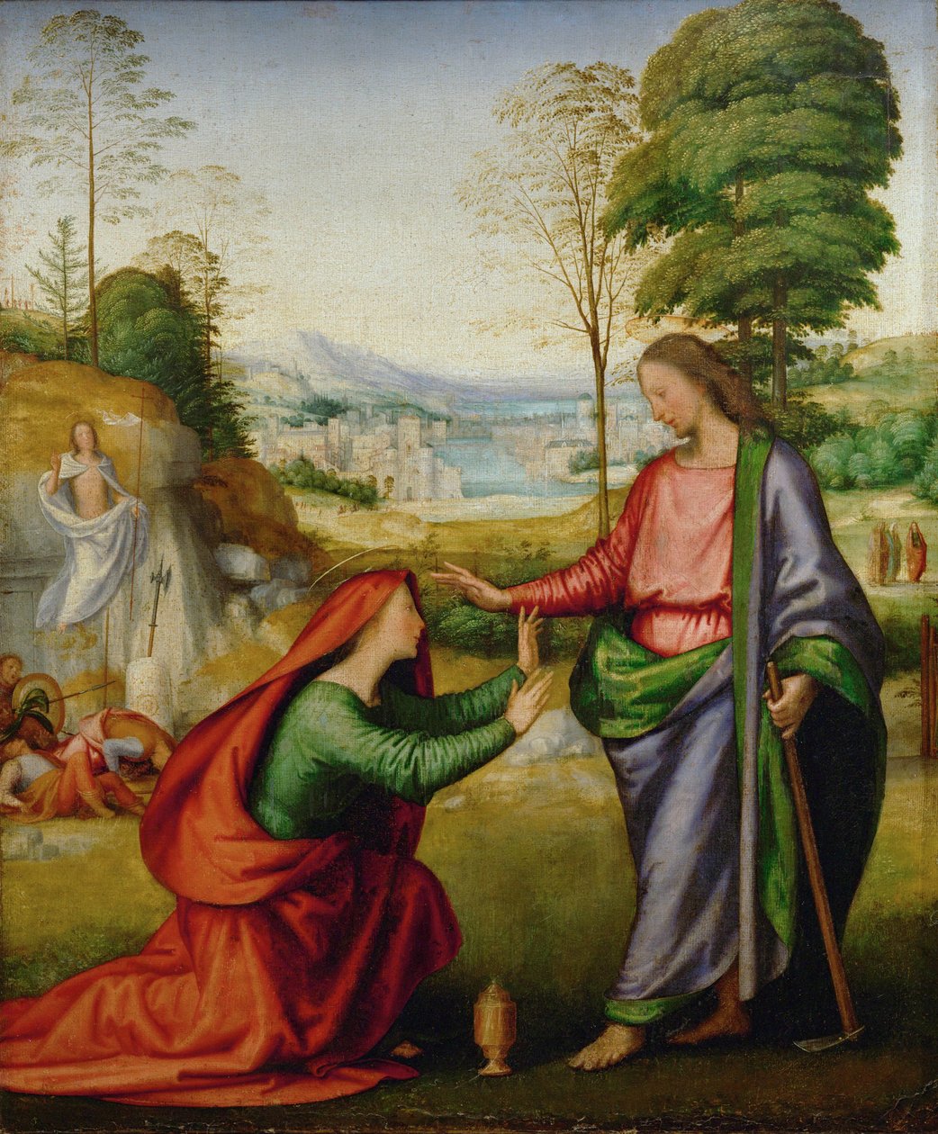 Noli me tangere - Heliga Maria Magdalena möter Kristus efter hans uppståndelse ... av Fra (1472 1517) Bartolomeo
