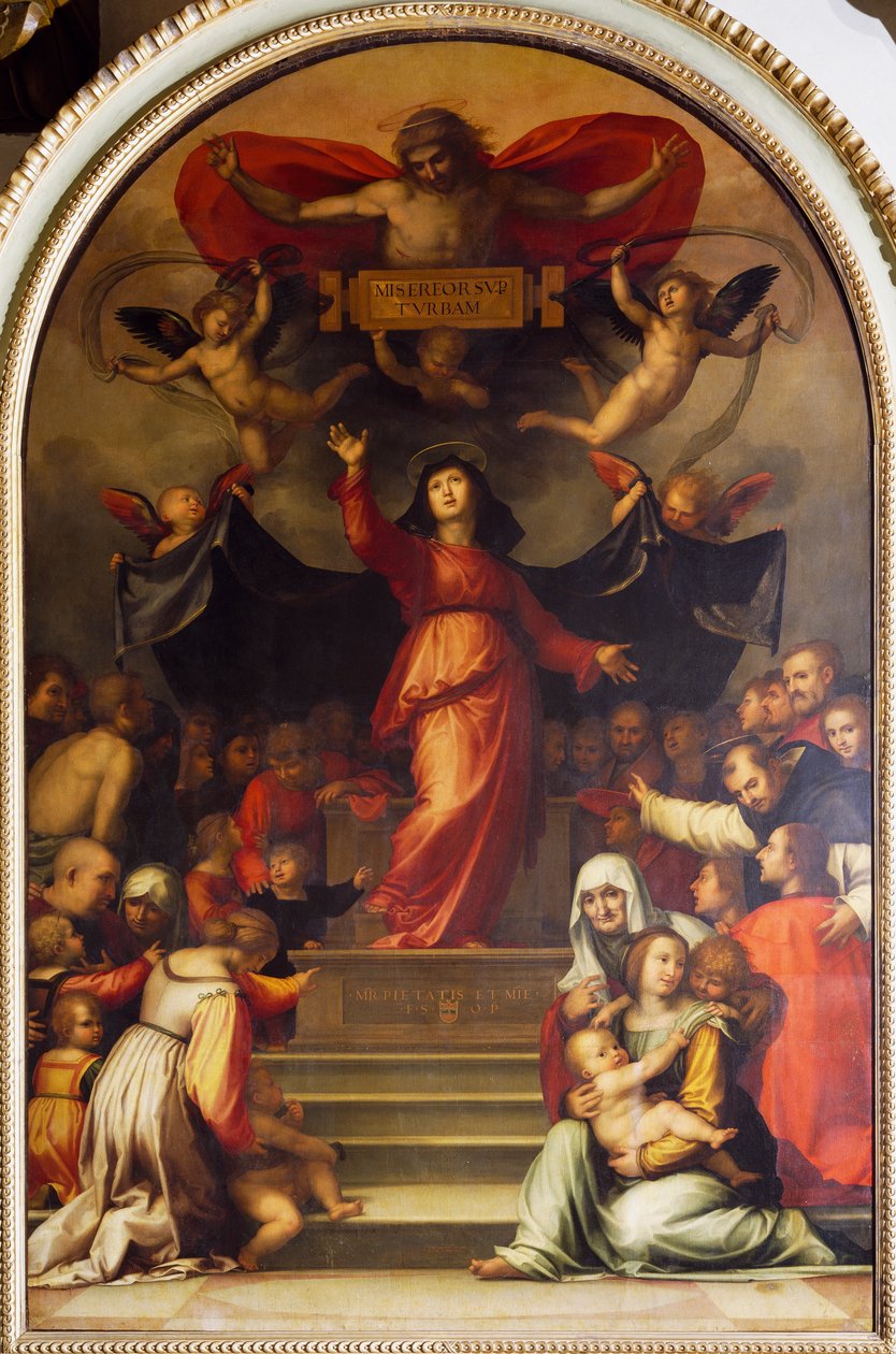 Vår Fru av Barmhärtighet, av Bartolomeo della Porta, känd som Fra Bartolomeo (1472-1517), målning. av Fra (1472 1517) Bartolomeo