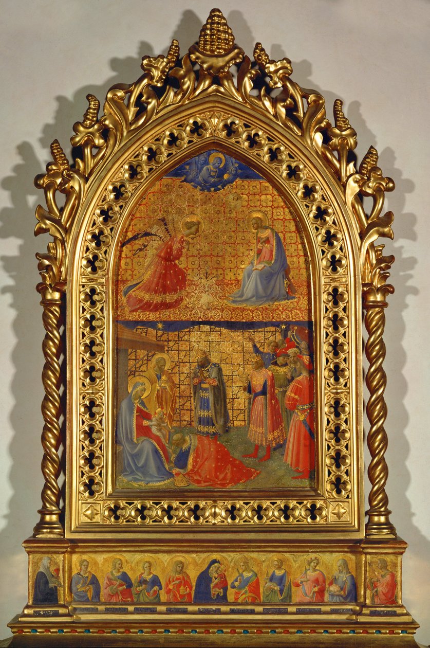 Bebådelse och tillbedjan av de tre vise männen av Fra (c.1387-1455) Angelico