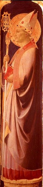 Den helige Augustinus, pilaster från baksidan av den högra panelen i Santa Trinita-altaruppsatsen, ca 1434 (tempera på panel) av Fra  Angelico