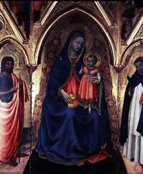 Jungfrun och barnet med St. Johannes Döparen och St Dominic av Fra (c.1387 1455) Angelico