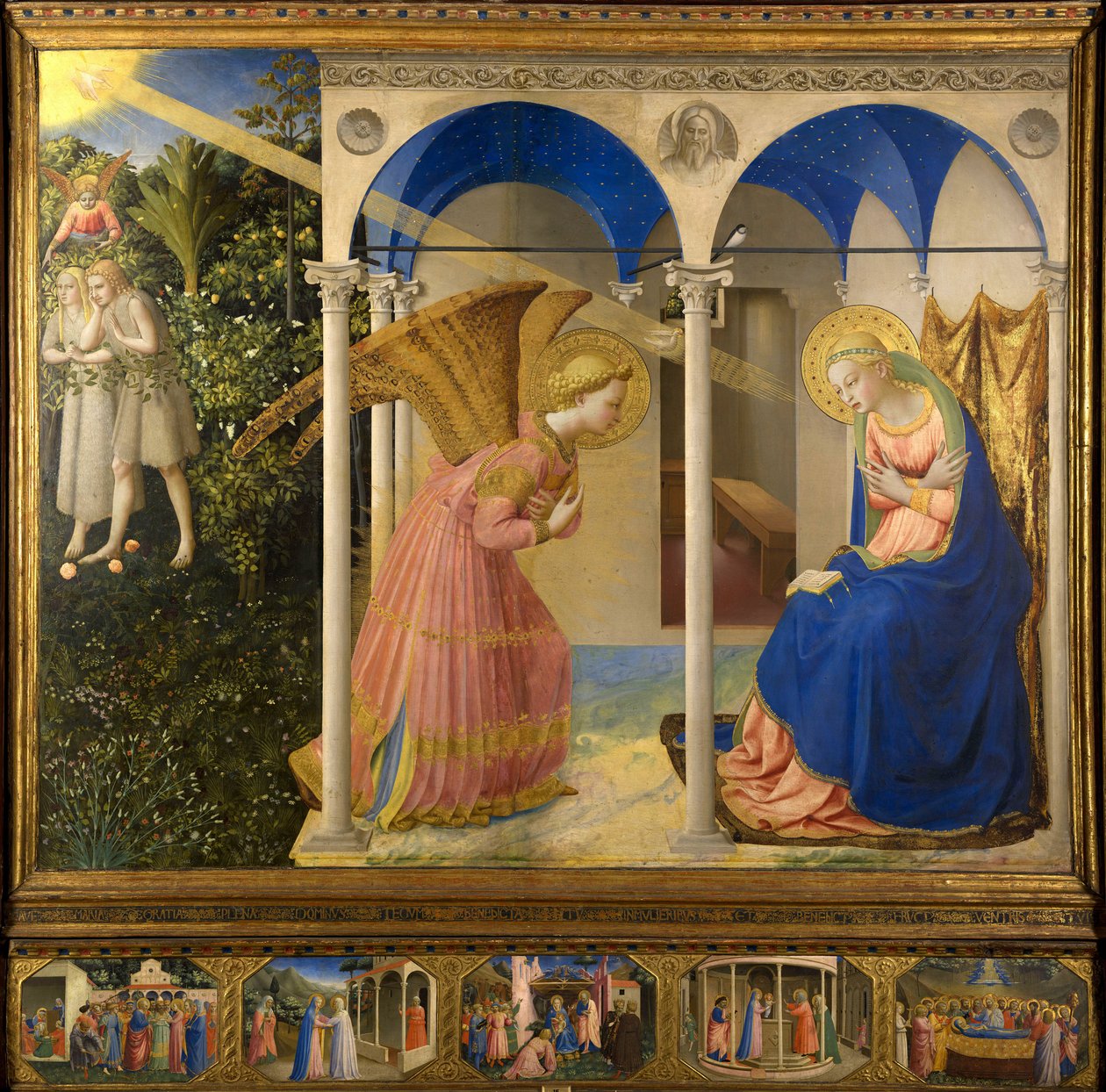 Angelico, Fra Giovanni, da Fiesole (ca 1400-1455) Bebådelsen Tempera på panel renässansen 1430-1432 Italien, Florentinska skolan Museo del Prado, Madrid 154x194 Målning av Fra  Angelico