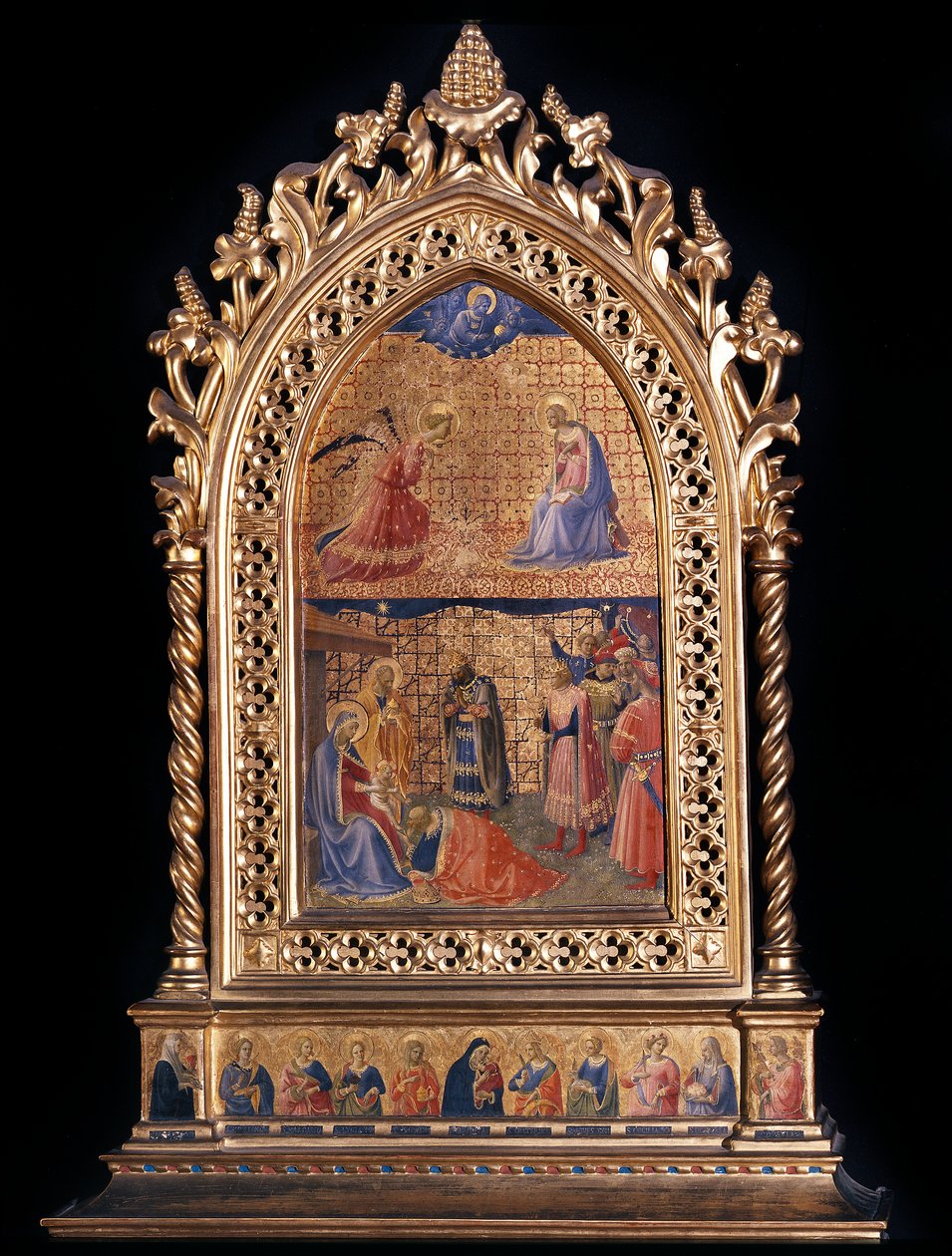 Bebådelse och tillbedjan av Magi (Trämålning av Fra  Angelico