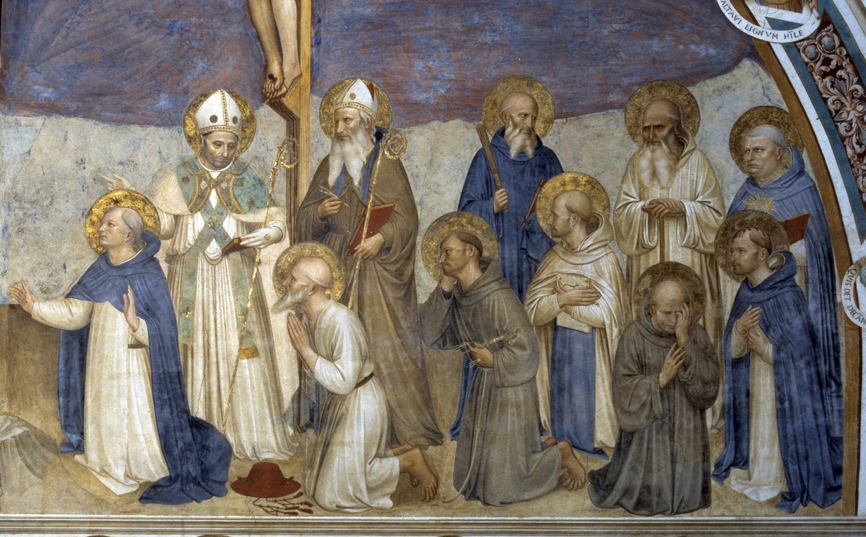 Korsfästelse med helgon, detalj av Fra  Angelico
