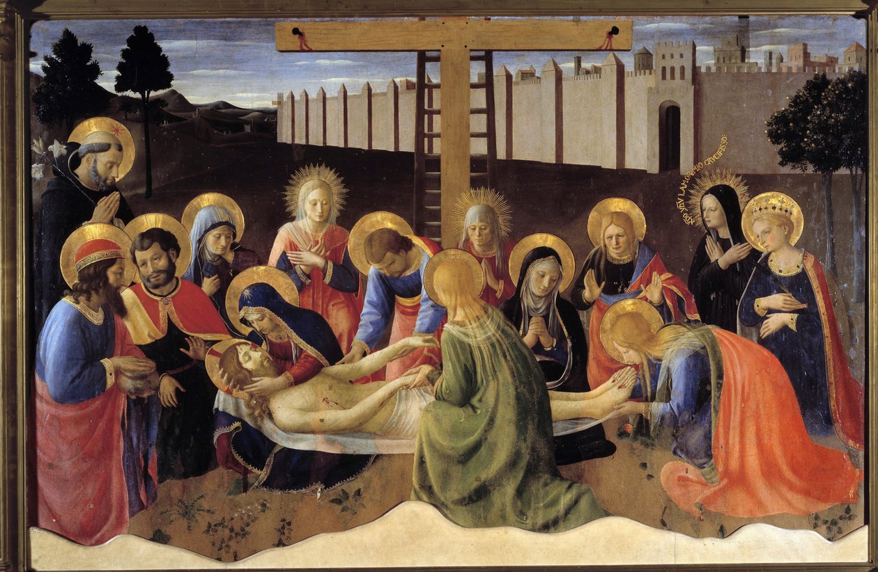 Beklagan eller klagan om den döde Kristus (målning) av Fra  Angelico