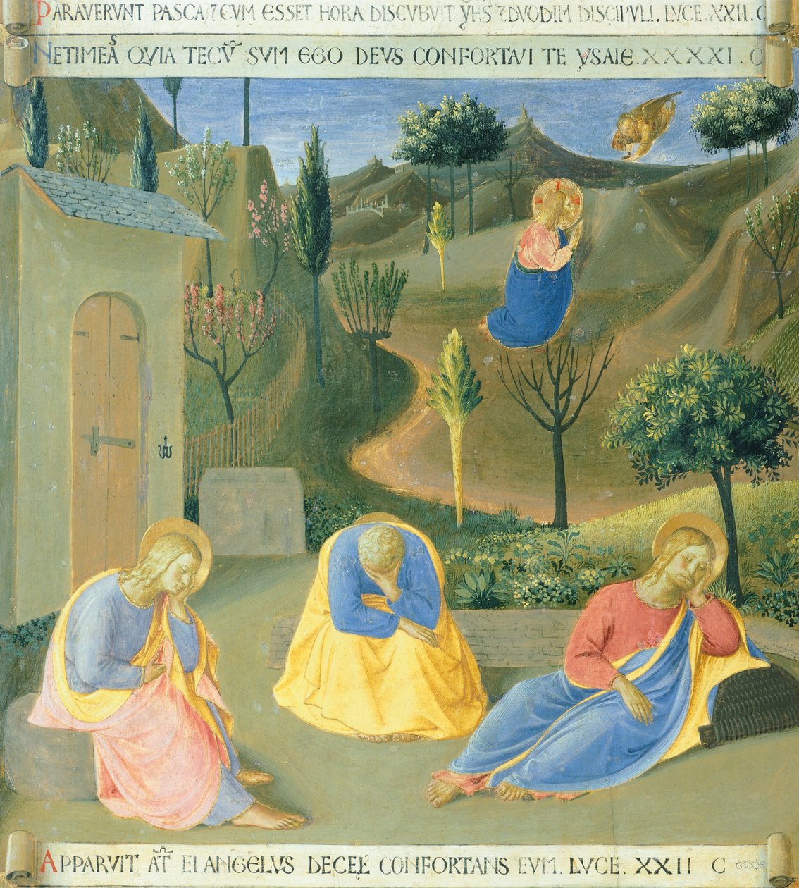 Infälld föreställande ber i trädgården, panel från Armadio degli Argenti (silverkista) med Jesu liv av Fra (c.1387 1455) Angelico