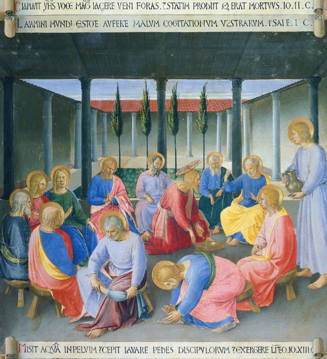 Infälld föreställande fottvätt, panel från Armadio degli Argenti (silverkista) med Jesu liv av Fra (c.1387 1455) Angelico